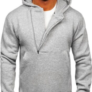 Sötétszürke Vastag Férfi kapucnis melegítőfelső