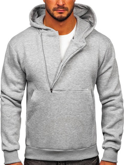 Sötétszürke Vastag Férfi kapucnis melegítőfelső